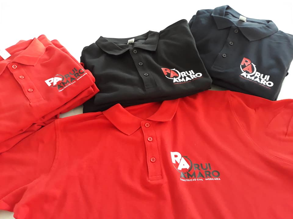 Polos personalizados para o cliente Rui Amaro.