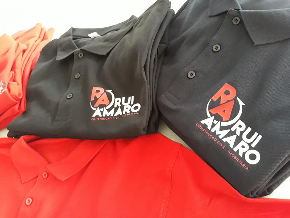 Polos personalizados para o cliente Rui Amaro.
