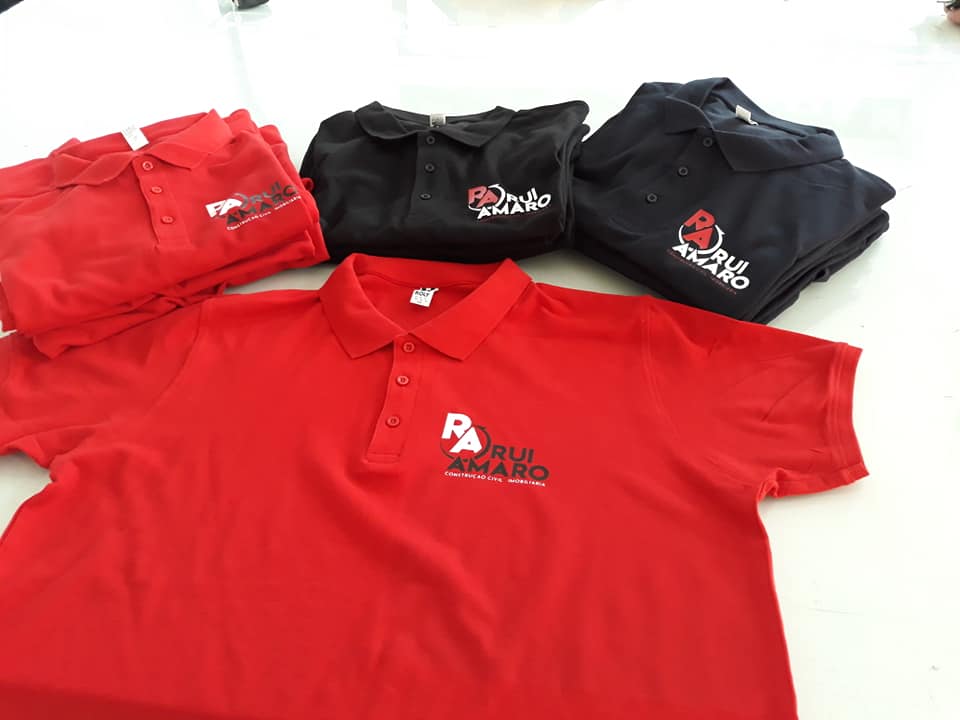 Polos personalizados para o cliente Rui Amaro.
