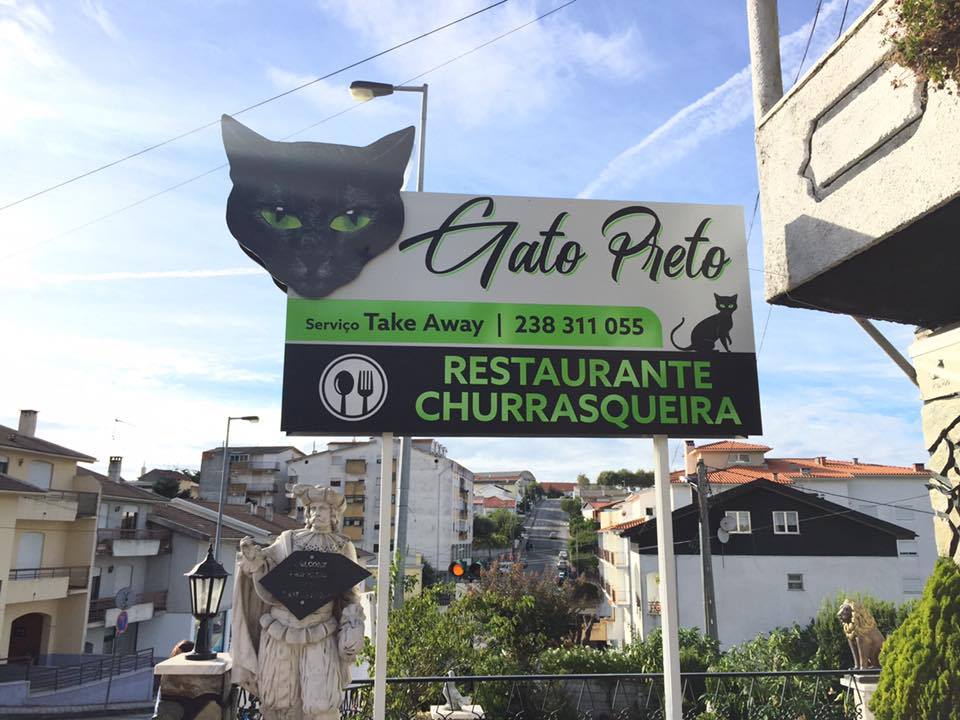 Produção de reclamo luminoso personalizado RESTAURANTE GATO PRETO – São Romão.