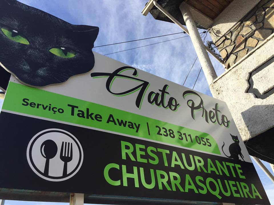 Produção de reclamo luminoso personalizado RESTAURANTE GATO PRETO – São Romão.