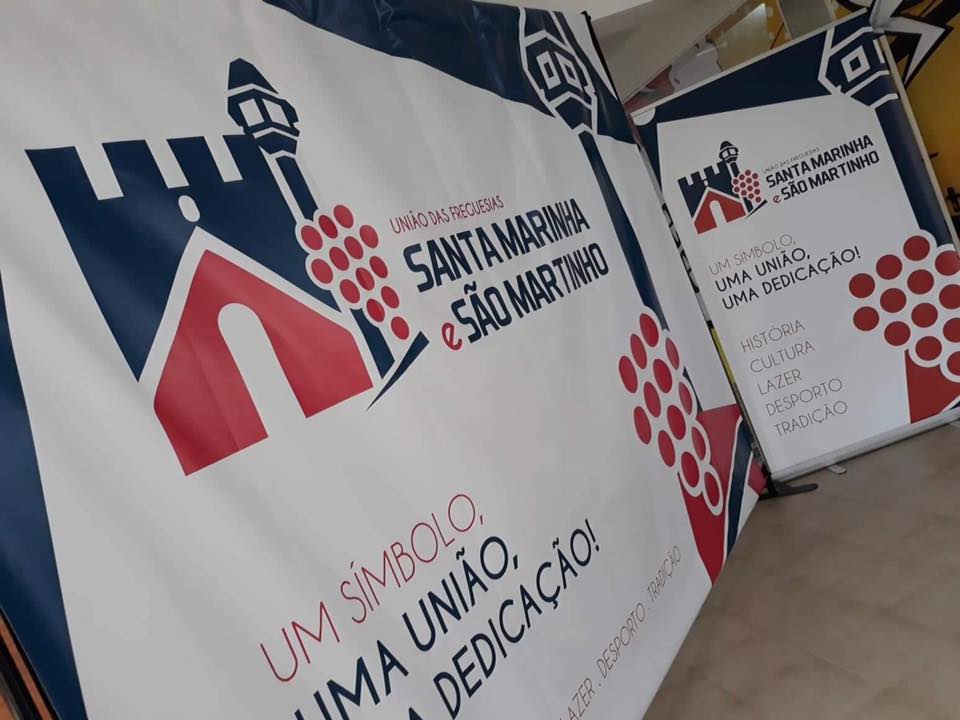 Desenvolvimento da nova imagem da União das Freguesias de Santa Marinha e São Martinho. De