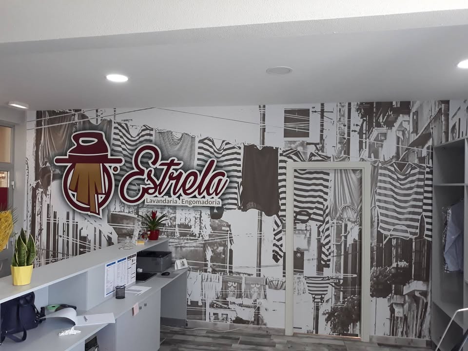 Decoração integral de espaço LAVANDARIA e ENGOMADORIA ESTRELA – SEIA.